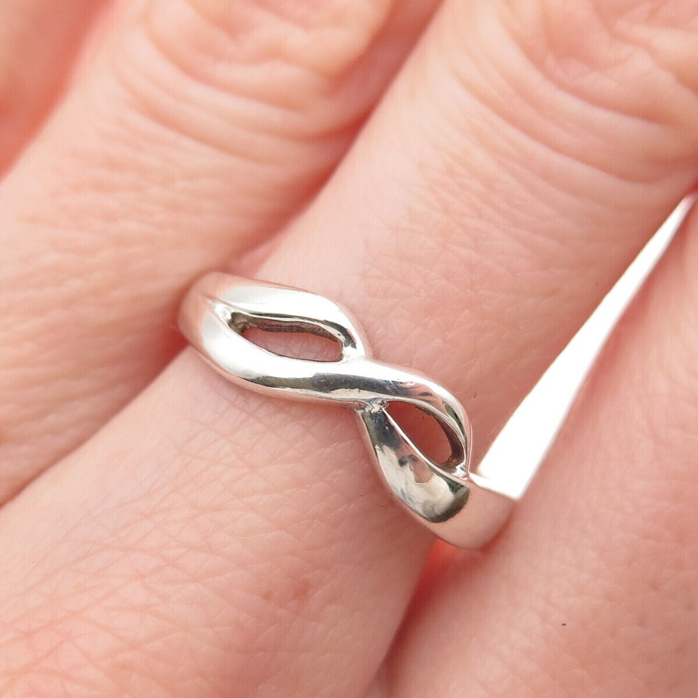 Han 925 Sterling Silver Vintage Infinity Ring Size 7.75